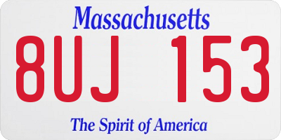 MA license plate 8UJ153