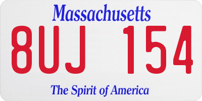 MA license plate 8UJ154