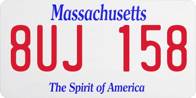 MA license plate 8UJ158