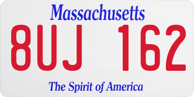 MA license plate 8UJ162