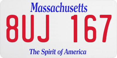 MA license plate 8UJ167