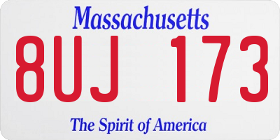 MA license plate 8UJ173