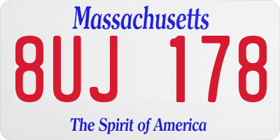 MA license plate 8UJ178