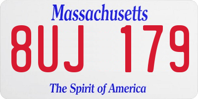 MA license plate 8UJ179