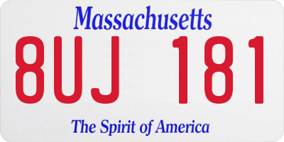 MA license plate 8UJ181
