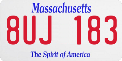 MA license plate 8UJ183