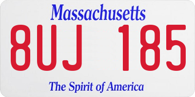 MA license plate 8UJ185