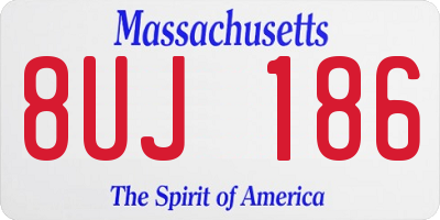 MA license plate 8UJ186