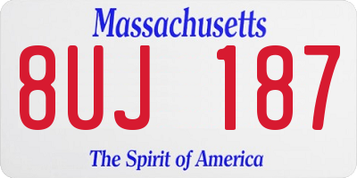 MA license plate 8UJ187