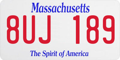 MA license plate 8UJ189