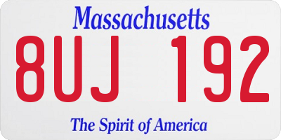 MA license plate 8UJ192