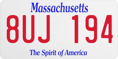 MA license plate 8UJ194