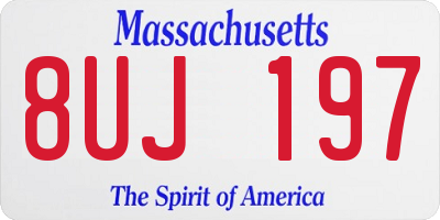 MA license plate 8UJ197