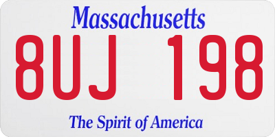 MA license plate 8UJ198