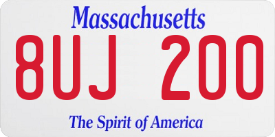 MA license plate 8UJ200