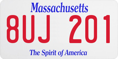 MA license plate 8UJ201