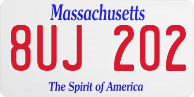 MA license plate 8UJ202