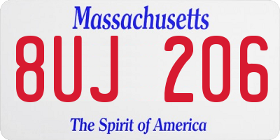 MA license plate 8UJ206