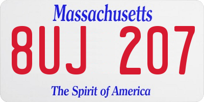 MA license plate 8UJ207
