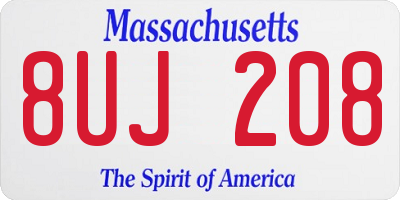 MA license plate 8UJ208
