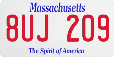 MA license plate 8UJ209