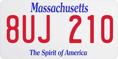 MA license plate 8UJ210