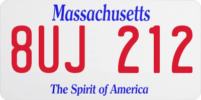 MA license plate 8UJ212