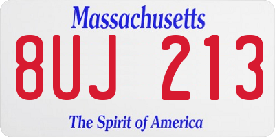 MA license plate 8UJ213