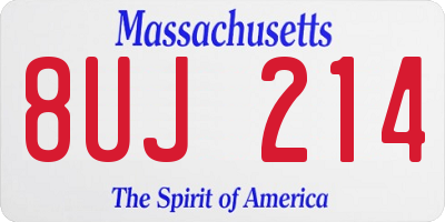 MA license plate 8UJ214