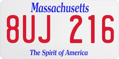 MA license plate 8UJ216