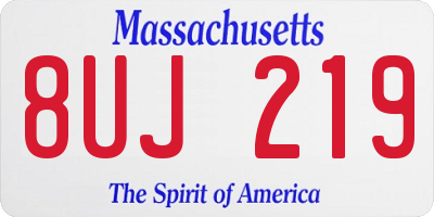 MA license plate 8UJ219