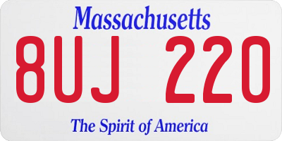 MA license plate 8UJ220