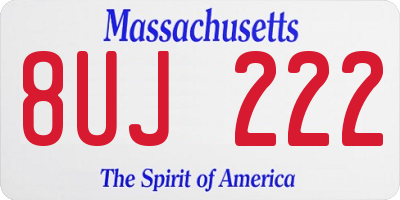 MA license plate 8UJ222