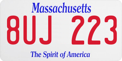 MA license plate 8UJ223