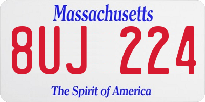 MA license plate 8UJ224