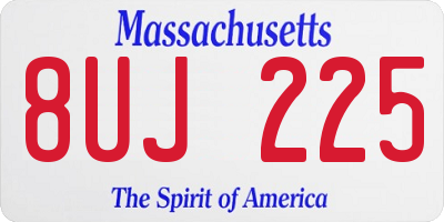 MA license plate 8UJ225