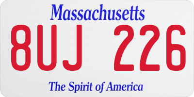 MA license plate 8UJ226