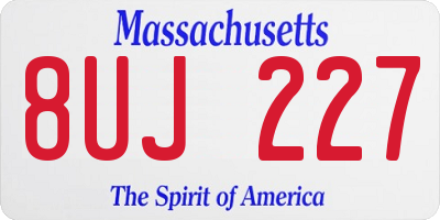 MA license plate 8UJ227