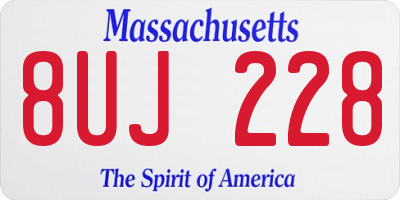 MA license plate 8UJ228