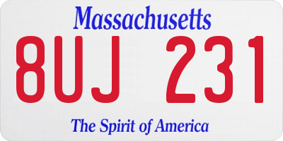 MA license plate 8UJ231