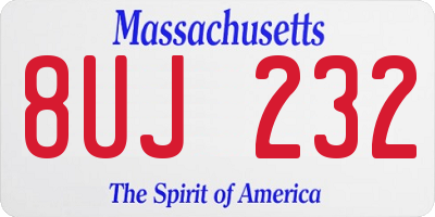 MA license plate 8UJ232
