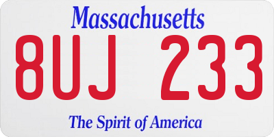 MA license plate 8UJ233