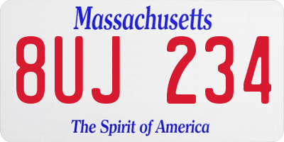 MA license plate 8UJ234