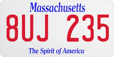 MA license plate 8UJ235