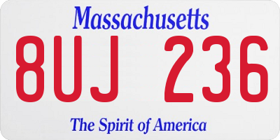 MA license plate 8UJ236