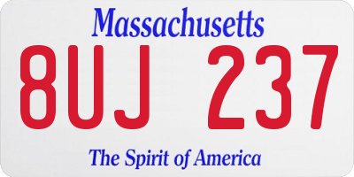 MA license plate 8UJ237