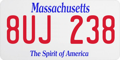 MA license plate 8UJ238