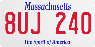 MA license plate 8UJ240
