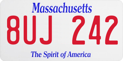 MA license plate 8UJ242