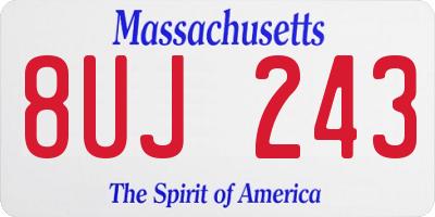 MA license plate 8UJ243